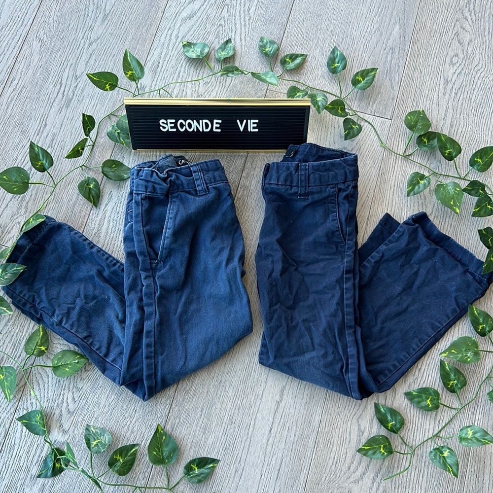 Two pairs of uniform navy slacks size 4T